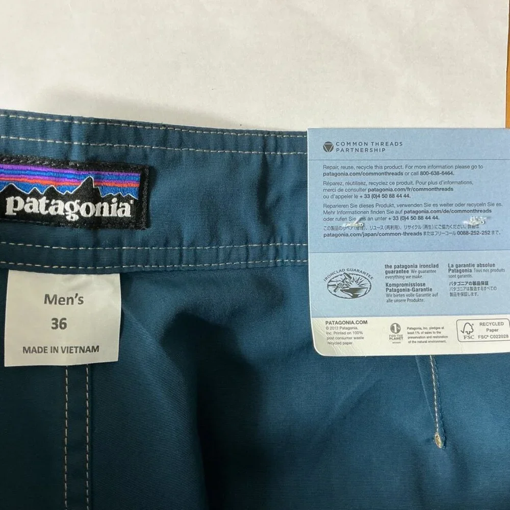 Patagonia Men's Blue Regular Fit Minimalist Wavefarer Board Shorts 19